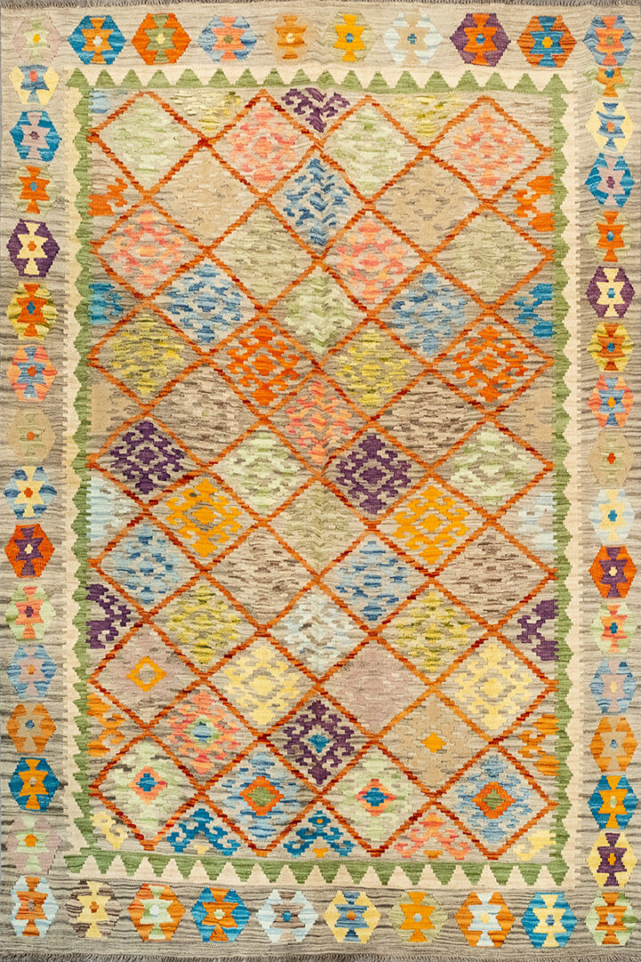 שטיח קילים צבעוני בעבודת יד (191) - 196/245 ס"מ