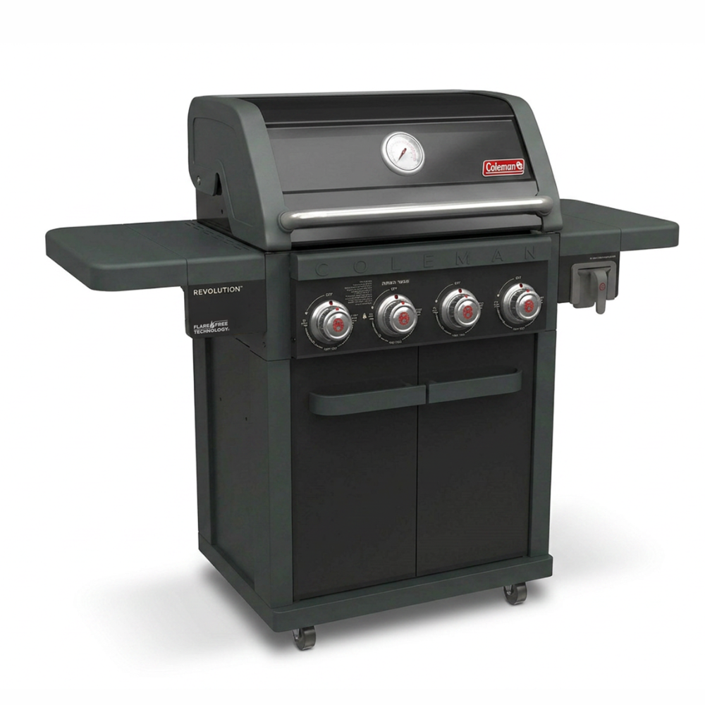 גריל גז רבולושן 4 מבערים מבית קולמן העולמית | Grill Master – מבט מצד שמאל